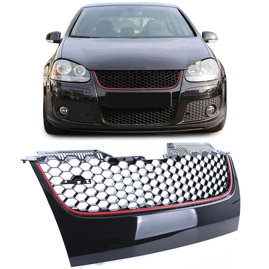 Mask Vw Golf V 5 03-08 Jetta 05-11 Gti Look Honeycomb Red Trim 1 Piece Gvg5br