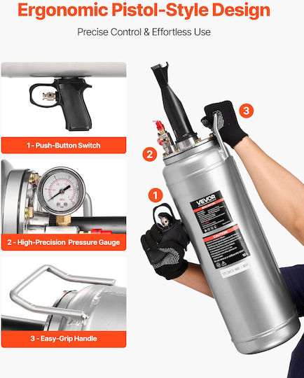 Vevor Portable Tire Bead Seater 2.6 Gal 9.84 L 10 L Air Bead Seating Hand Tool Operating Pressure 87-116 Psi Inflator Trigger Car Compact SUV Light Truck Electric Bicycle RV ATV