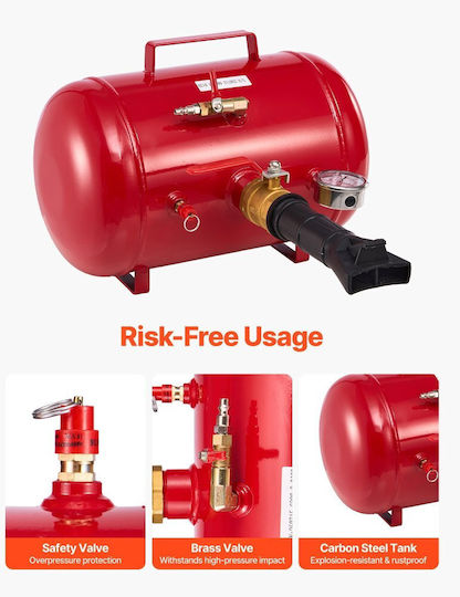 Vevor Tire Bead Blaster 5 Gal 18.9 L Heavy Duty Tire Bead Blaster Tool 87-116 Psi Working Pressure Air Blaster Pickup Truck Truck ATV Jeep Van Garden Tractor RV Red