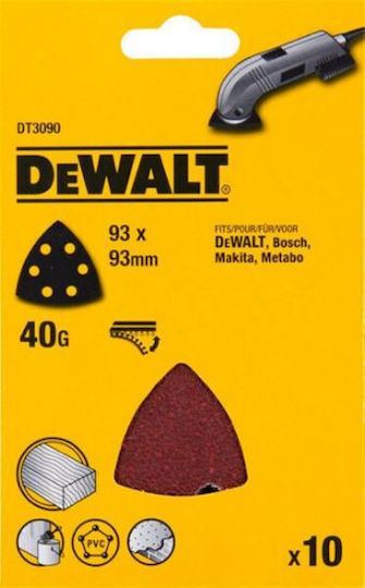 DEWALT Φύλλο Λείανσης Δέλτα 93x93mm Σετ 10τμχ