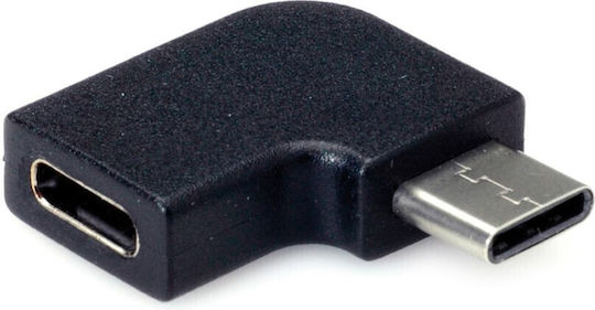 Value Adapter 12.99.2996 Usb C M To Usb C F Angled Black