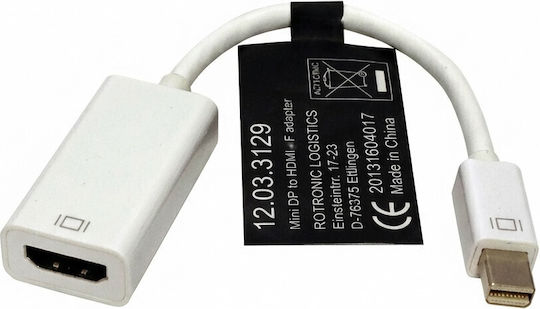 Roline 12.03.3129 Konverter Mini-DisplayPort männlich zu HDMI weiblich Weiß 1Stück