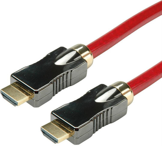 Roline Ъглов HDMI Кабел HDMI Мъжки - HDMI Мъжки 3м Червен