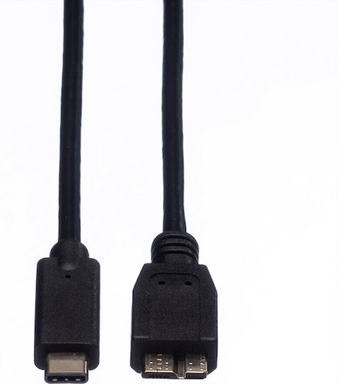 Roline Kabel 11.02.9006 USB Typ C M zu USB Micro B 3.0 M 1m Schwarz