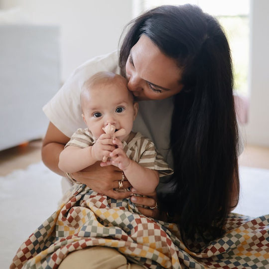 Mushie Silicone Teething Ring for 3 m+