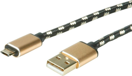 Roline Regular USB 2.0 spre micro USB Cablu Auriu 1.8m 1buc