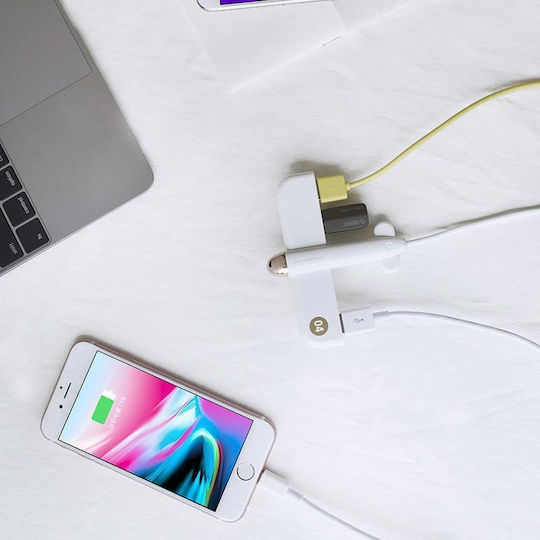 3life-308 Hub 4 Anschlüsse USB 2.0 mit Anschluss an einen Computer USB-A Blau