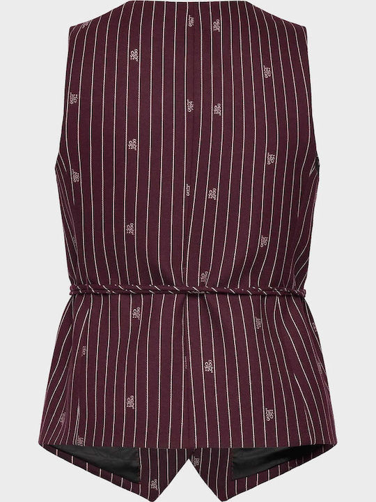 Autana Damen Bluse Ärmellos Burgundisch