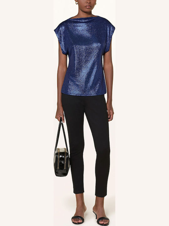 Women's Blouse Short Sleeve Navy 283110-Navy