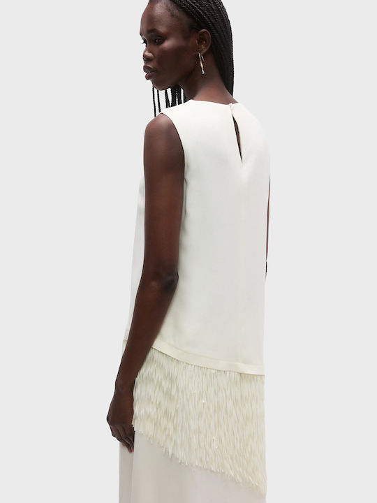 Καλοκαιρινό Midi Φόρεμα για Γάμο / Βάπτιση Off White