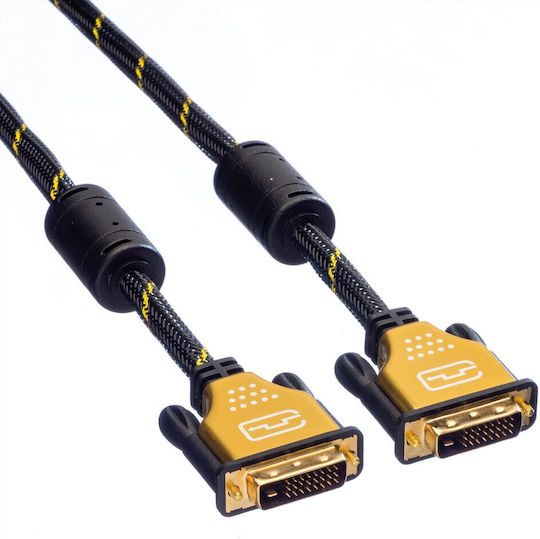 Roline Cable 11.04.5514 From Dvi-d 24+1 M To Dvi-d 24+1 M 5m Black
