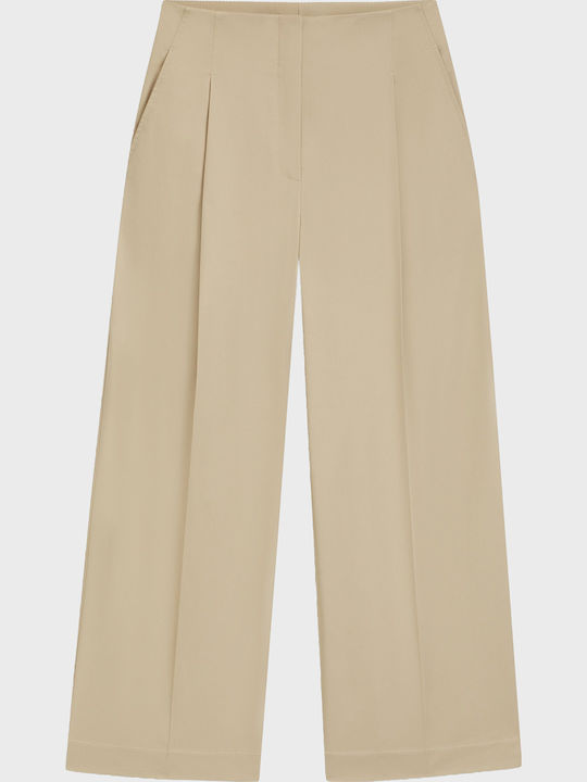 Women's Fabric Trousers Beige