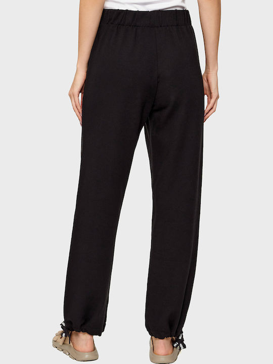 Dama Tesatura Pantaloni Black