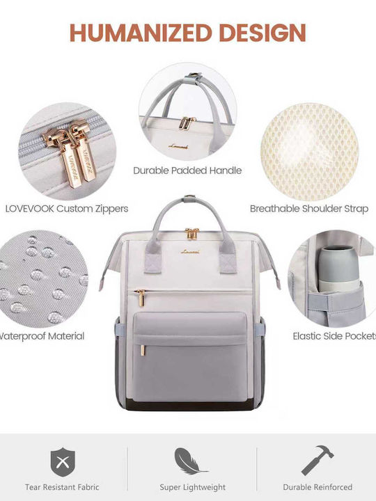 Lovevook Waterproof Backpack Backpack for 15.6" Laptop Beige MB2146
