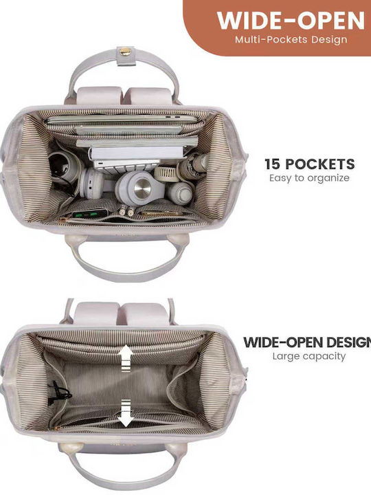 Lovevook Waterproof Backpack Backpack for 15.6" Laptop Beige MB2146