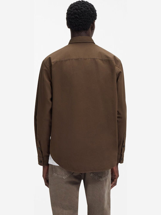 Hugo Ebalto Cotton Overshirt Brown