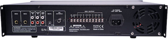 Ihos IPA-360 Integrated Commercial Amplifier 6 Zone 360W/100V Equipped with USB/FM/Bluetooth Black