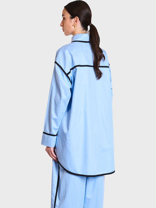 Langärmelig Damen Hemd Blue
