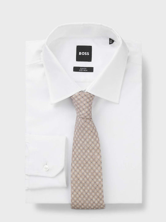 Boss Herren Krawatte Wolle in Beige Farbe
