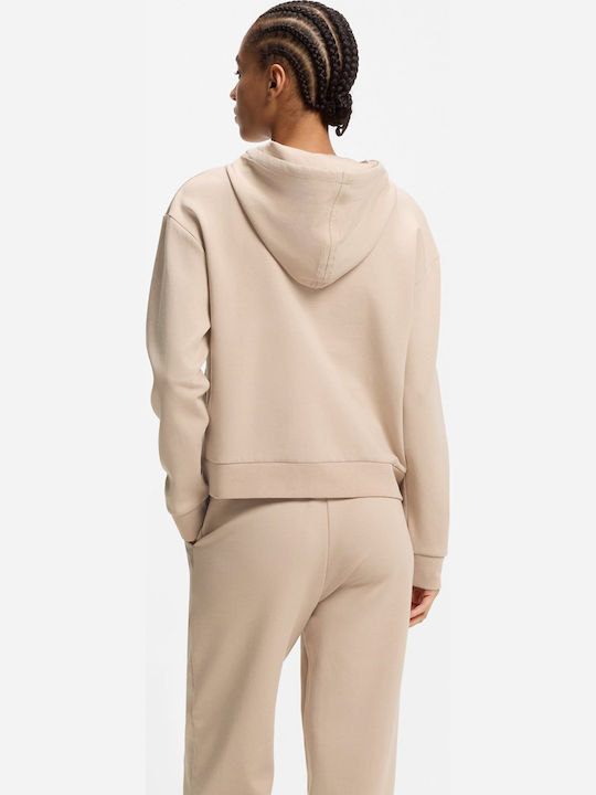 Women's Sweatshirt Cardigan Hooded Light Salmon