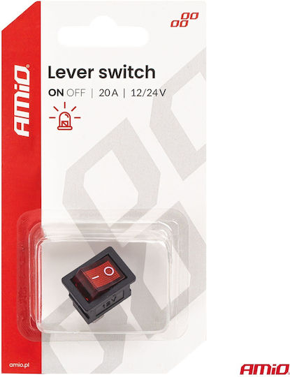 Amio Διακόπτης Rocker 12/24v 20a Κόκκινο Φωτισμό – Οχήματα & Βιομηχανικές Εφαρμογές 1 Τεμ 04440/am Amio 04440/am