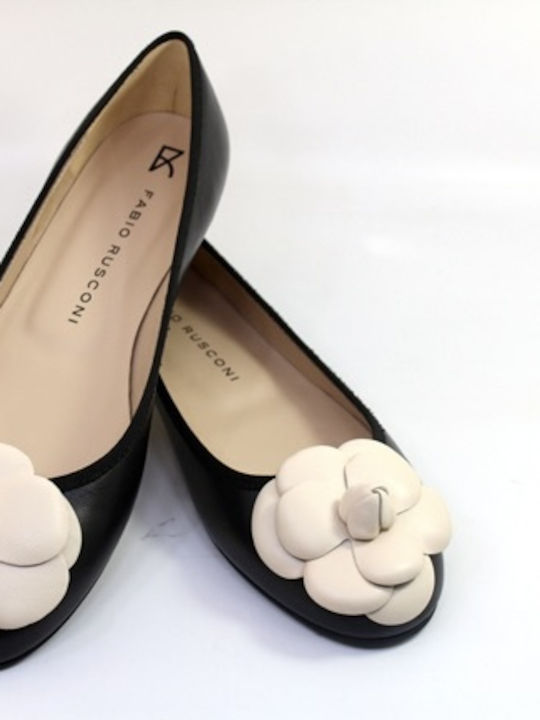 Lederne Damen Ballerinas in Schwarz Farbe