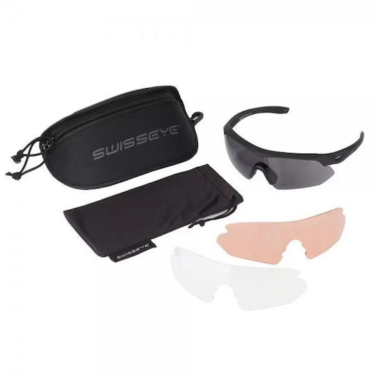Swiss Eye Shooting Glasses Nighthawk Set of 3 Lenses with Anti-Scratch Coating, Anti-Glare & UV Protection Green