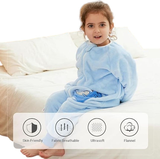 Queen Mother Winter Sleeping Bag with Feet Light Blue