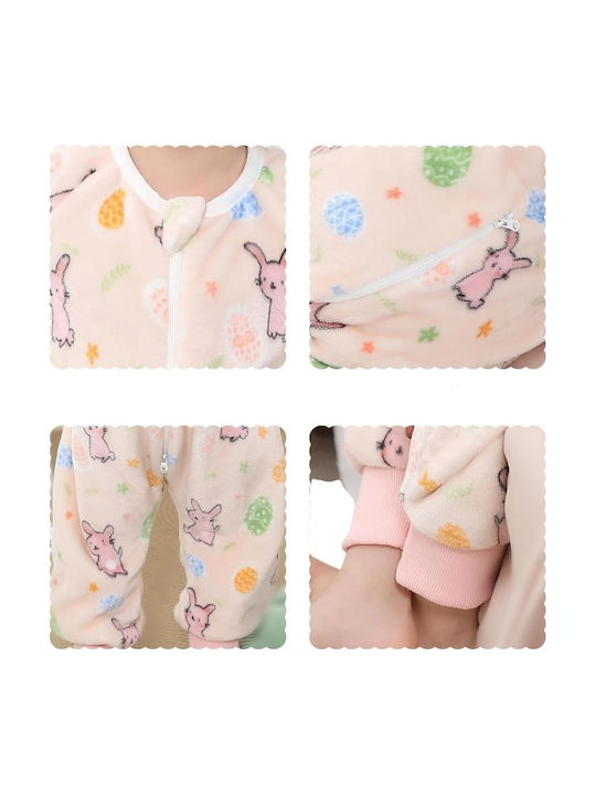 Queen Mother Winter Baby Sleeping Bag with Legs Rabbit Salmon