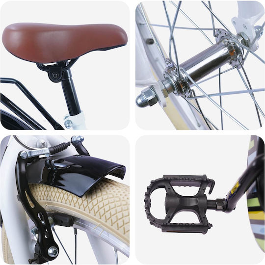 vidaXL 24" Bicicletă pentru copii de Oras Alb