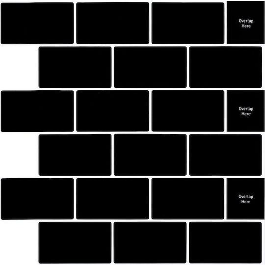 Wall Stickers Self-adhesive Pvc Tiles Black 30.5x30.5 Cm 10 Pcs
