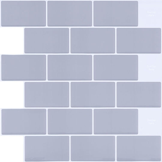 3d Pvc Self-adhesive Wall Tile Stickers 30.5x30.5 Cm 10 Pcs Gray