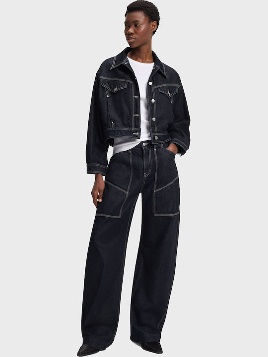 Κοντό Γυναικείο Τζιν Μπουφάν Unwashed Denim