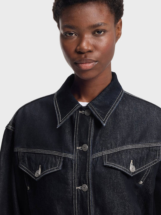 Κοντό Γυναικείο Τζιν Μπουφάν Unwashed Denim
