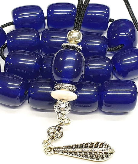 Roloi Komboloi Resin Worry Beads with 17 Beads Blue 30cm