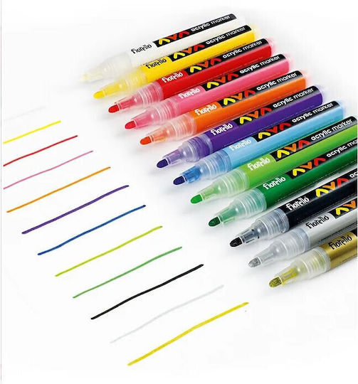 Acrylmarkierer Fiorello 12 Farben Gr-1106