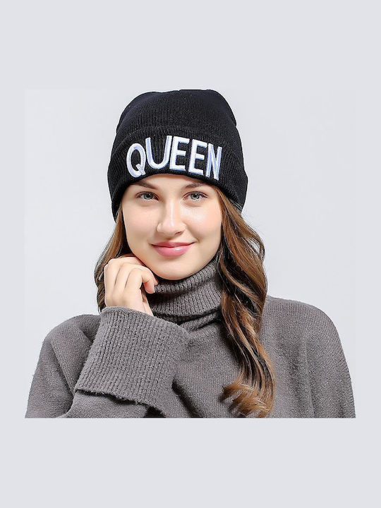 Beanie Γυναικείος Σκούφος Πλεκτός σε Μαύρο χρώμα