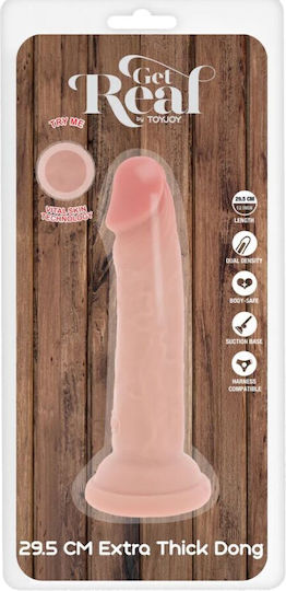 Get Real Deluxe Glass Dildo With Suction Cup Flesh
