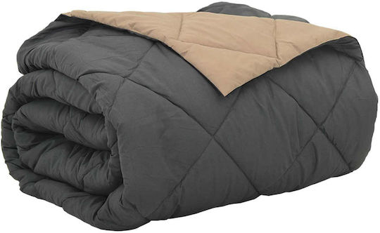 vidaXL Duvet Cover Queen 220x200 Anthracite and Tan