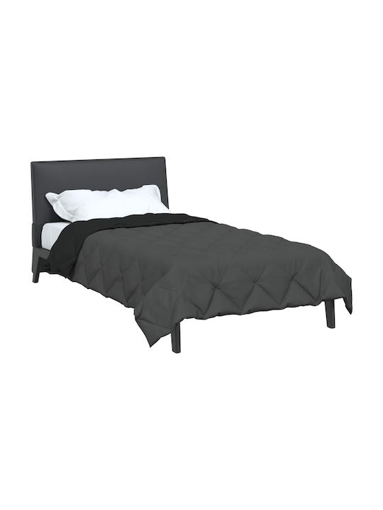 vidaXL Duvet Cover Single 135x220 Black and Anthracite