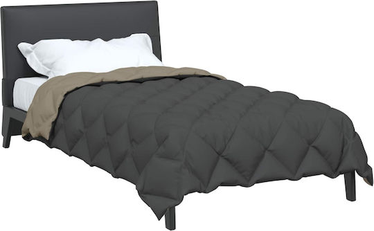 vidaXL Duvet Cover Single 135x220 Light Grey, Anthracite