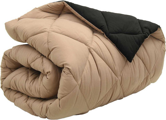 vidaXL Duvet Cover Single 135x200 Μαύρο Και Ταμπά