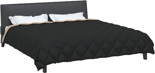 vidaXL Duvet Cover Queen 240x260 Μαύρο Και Ταμπά