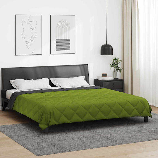 vidaXL Bettbezug Übergröße 220x260 Πράσινο Και Ανθρακί