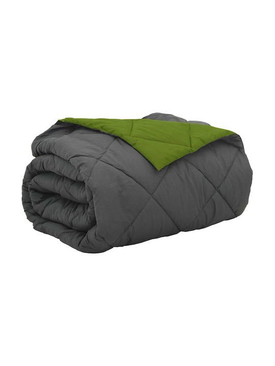 vidaXL Duvet Cover Queen 220x260 Πράσινο Και Ανθρακί