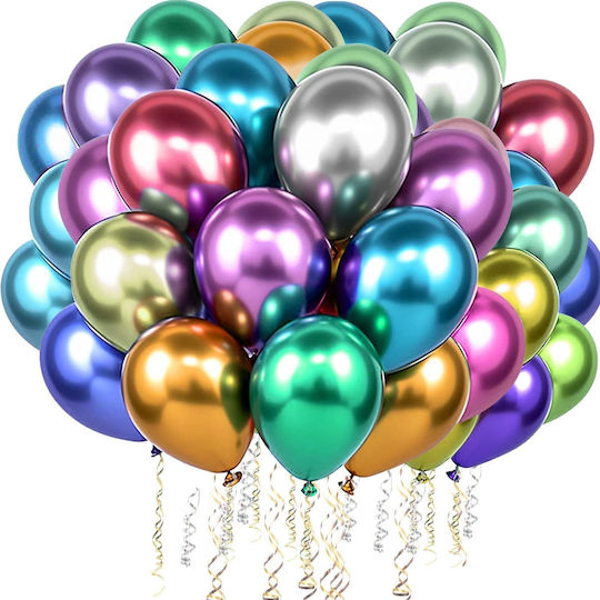 Compoziție cu 60 Baloane Latex Multicolore 30buc