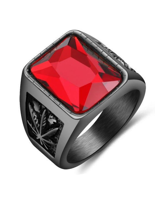 Herren Ring mit Steinen aus Stahl