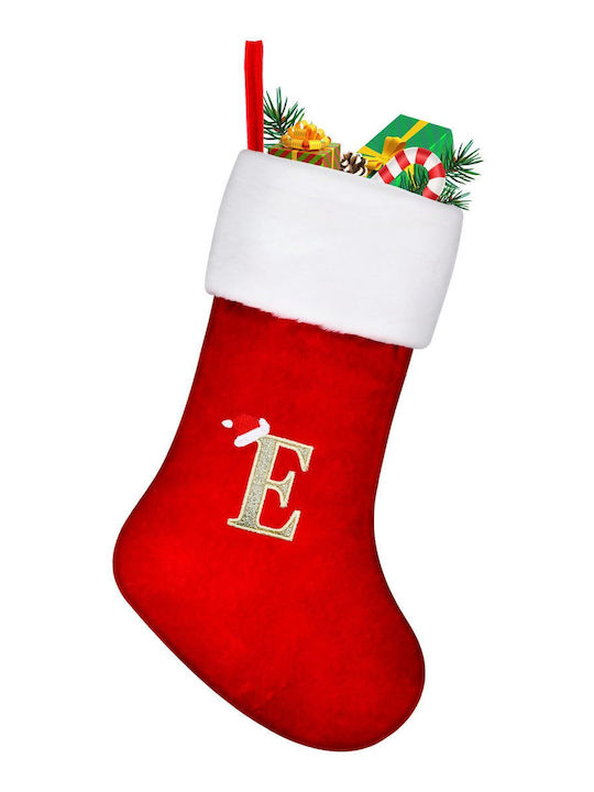 Large Christmas Stocking 45 Cm Red Christmas Letter E