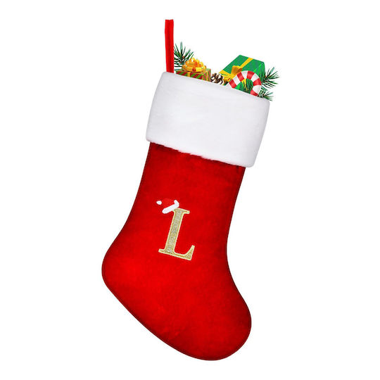 Large Christmas Stocking 45 Cm Red Christmas Letter L