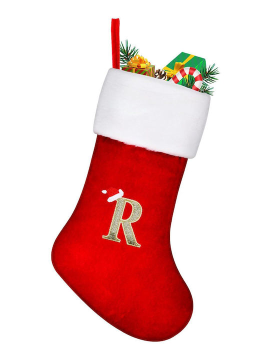 Large Christmas Stocking 45 Cm Red Christmas Letter R